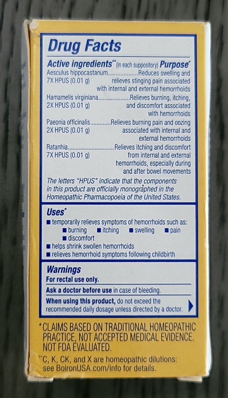 4-Boiron HEMORRHOID RELIEF SUPPOSITORIES HOMEOPATHIC MEDICINE ( 06/26 OR LATER )