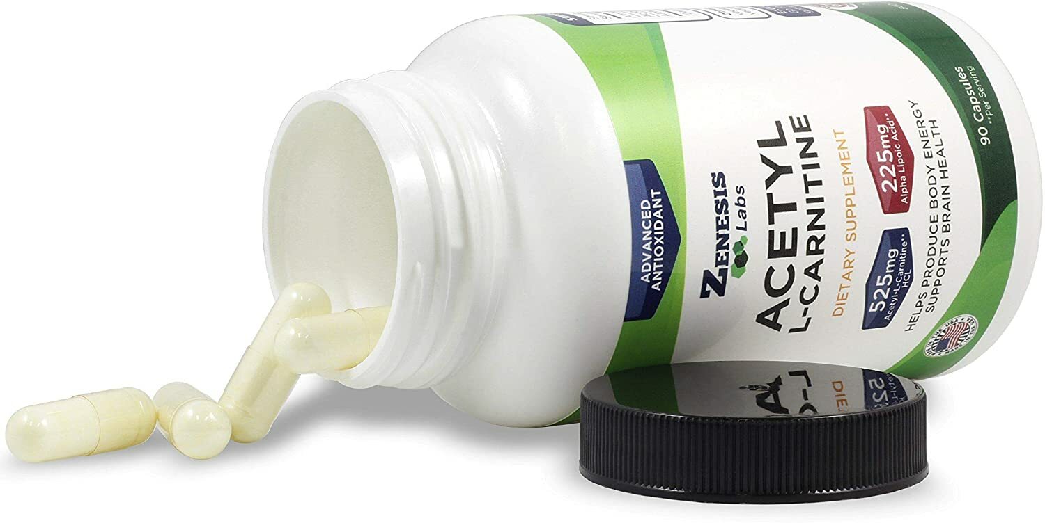 Acetyl L-Carnitine 525mg & 225mg ALA – 360 caps (4 bottle set) –