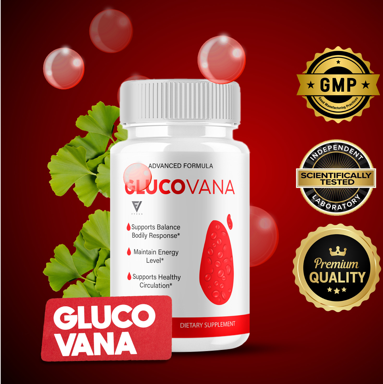 (2 Pack) Glucovana Pills, Glucovana Advanced Blood Health Formula (120 Capsules)
