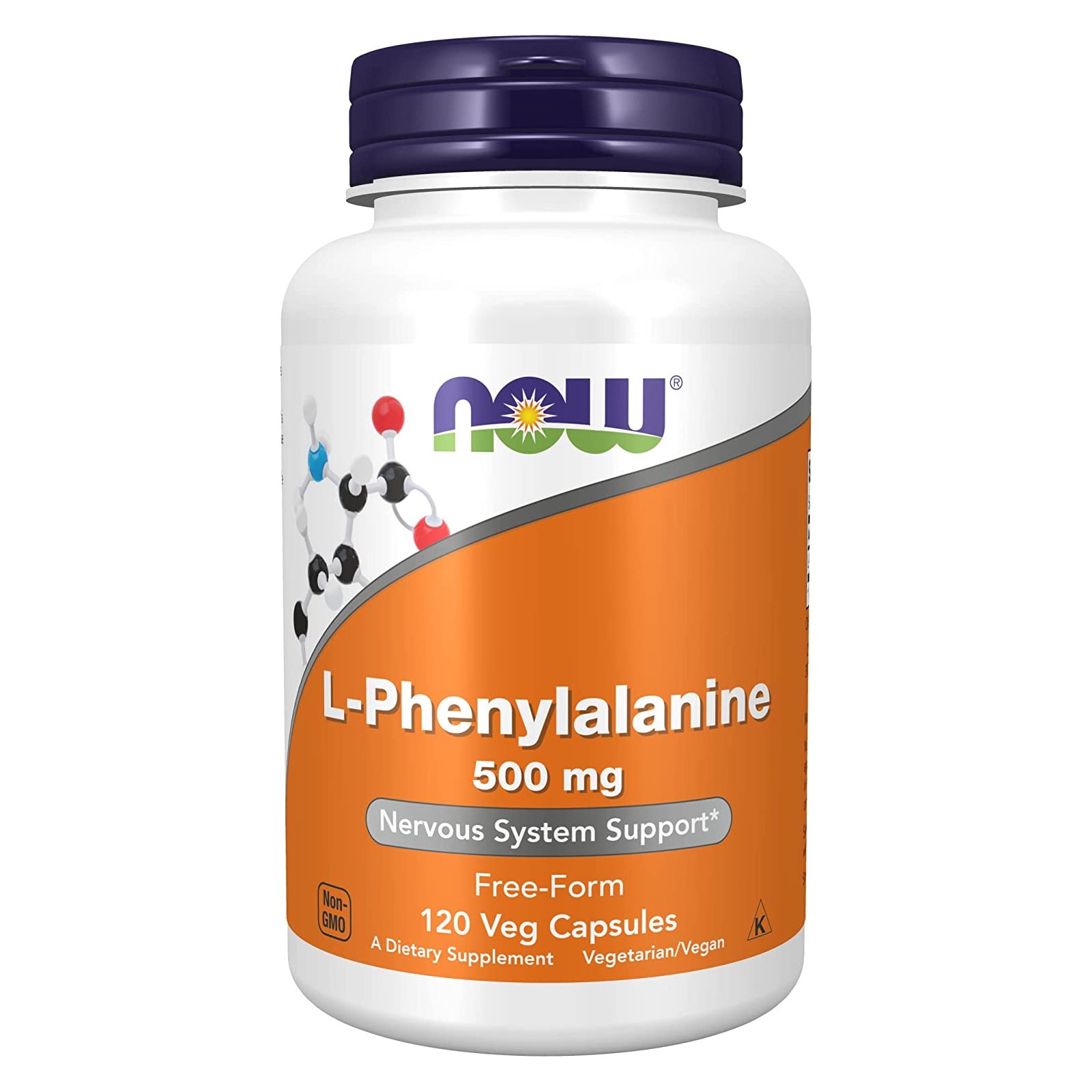 NOW FOODS L-Phenylalanine 500 mg 120 Veg Caps, Clearance for Best By 11/2026