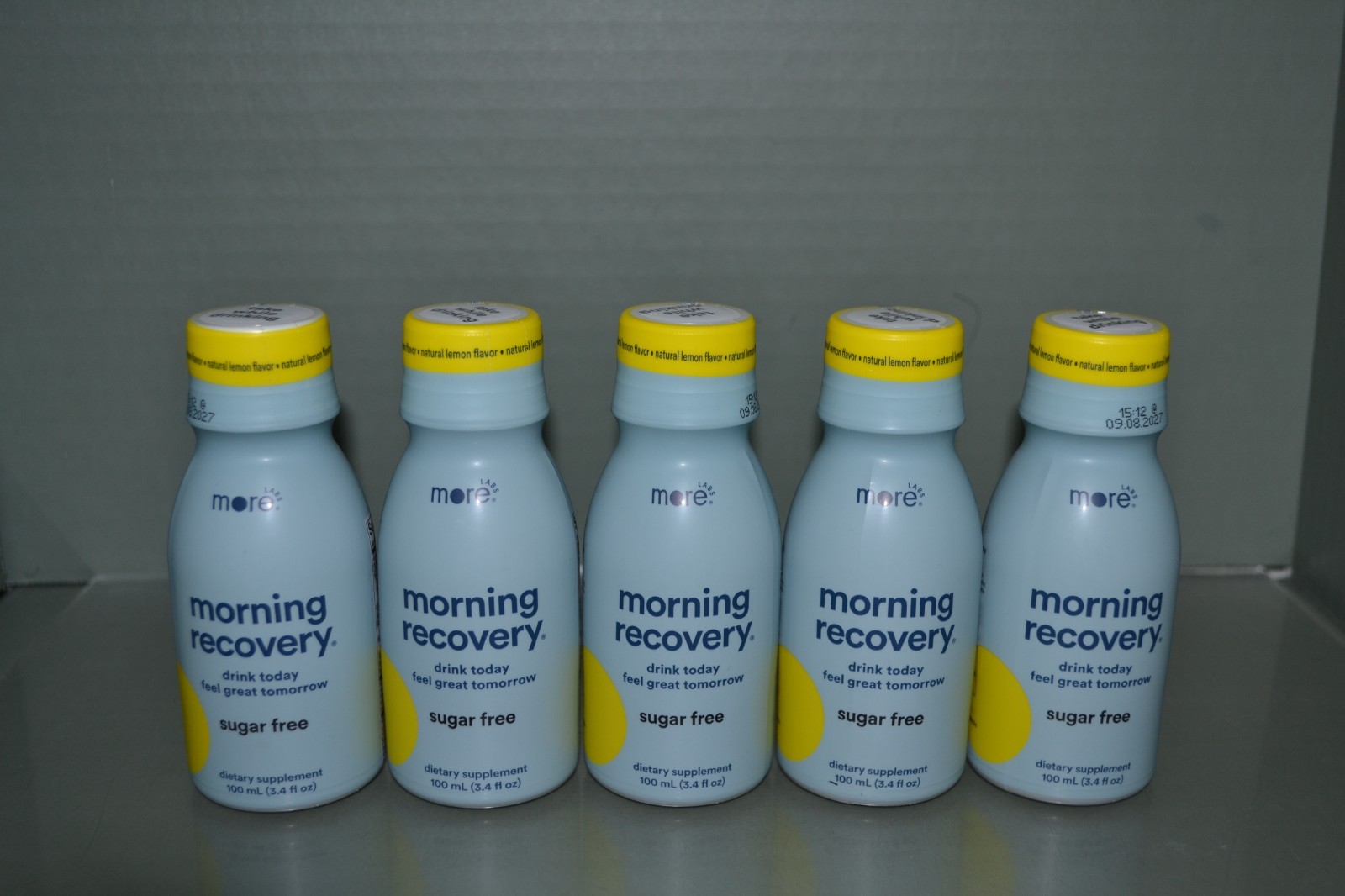(5) More Labs, Morning Recovery Drink Supplement, Lemon Flavor, 3.4 oz Exp 9/27
