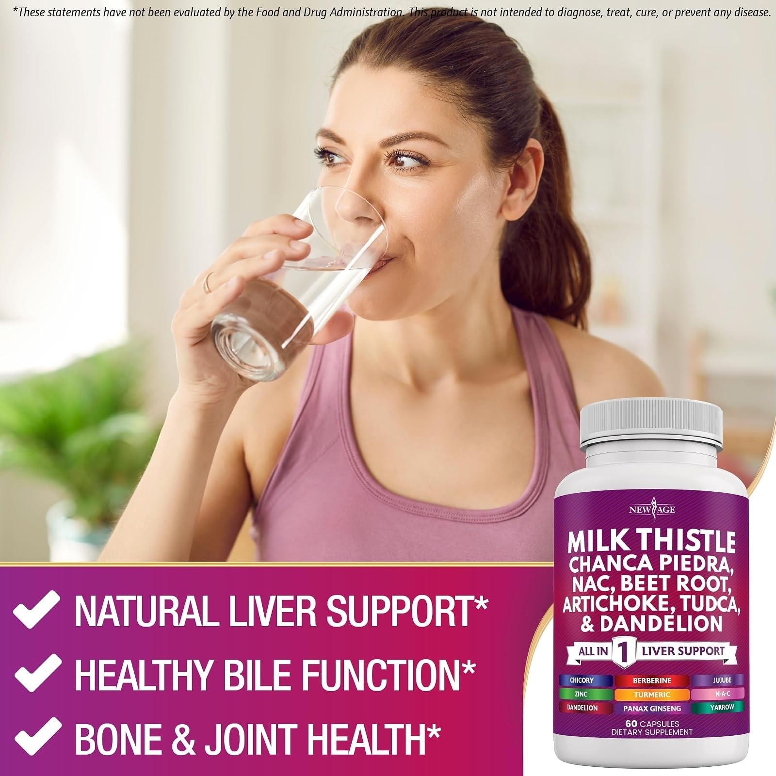 NEW AGE Milk Thistle Liver Support Supplement – 60 Capsules