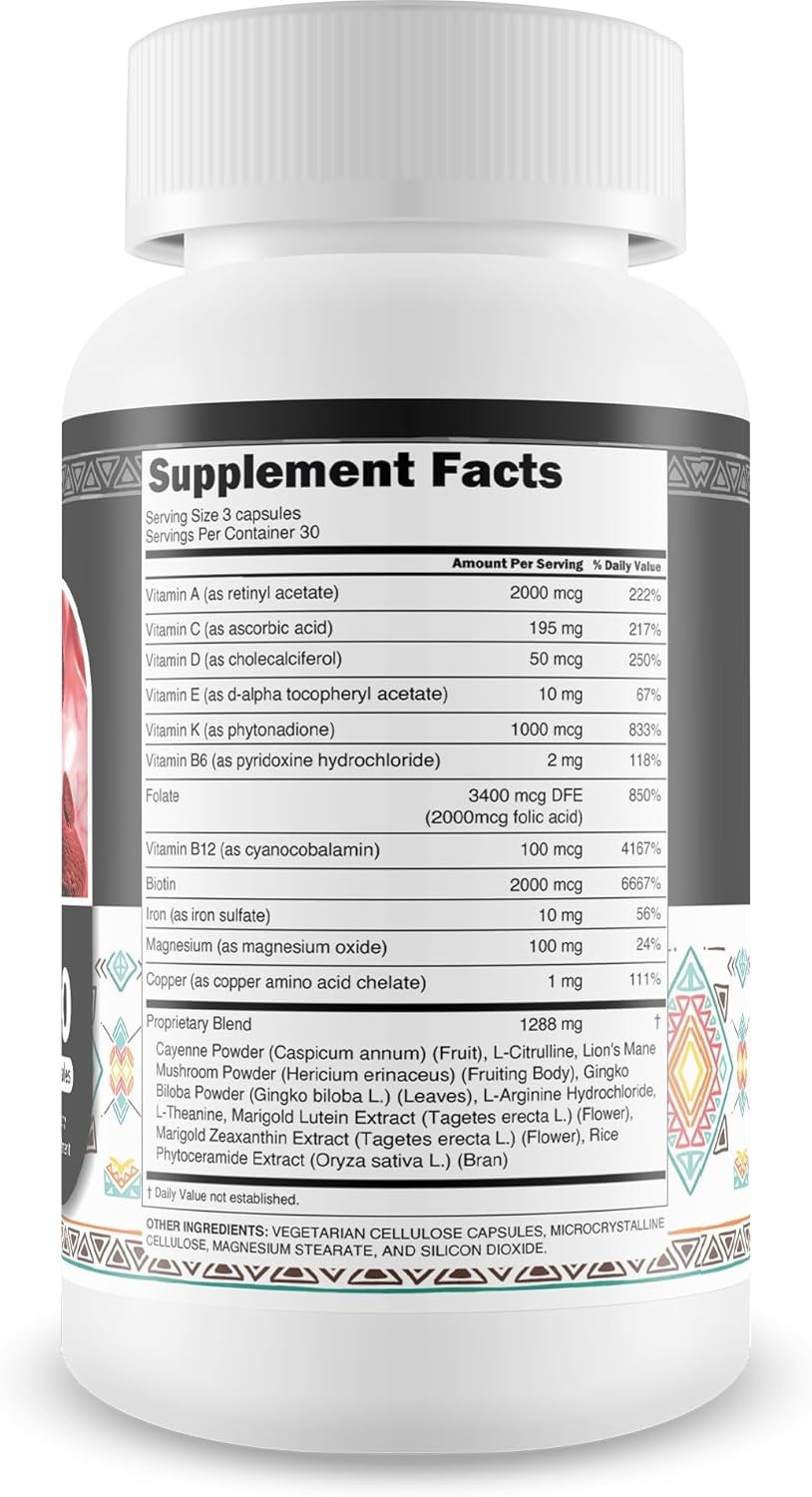 Blood Flow Circulation Supplement Capsules Energy & Vascular Support 90ct