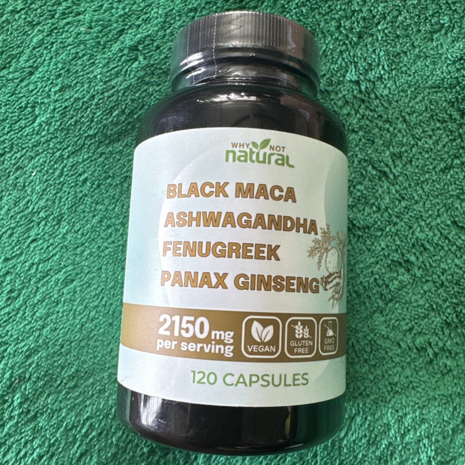 Black Maca Complex – Ashwagandha, Fenugreek, Panax Ginseng – 120 Capsules 8/28