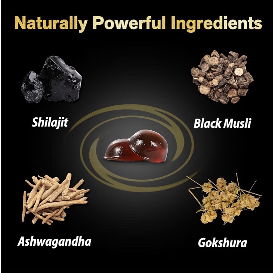 Balincer Pure Himalayan Shilajit Gold 3000mg Gummies 80ct Strawberry Vegan