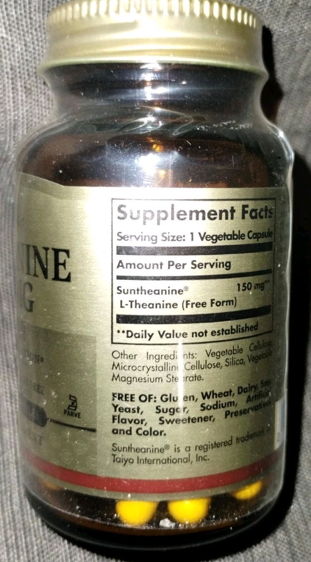 Solgar L-Theanine 150mg Dietary Supplement, 60 Veggie Capsules, NEW Sealed 2027
