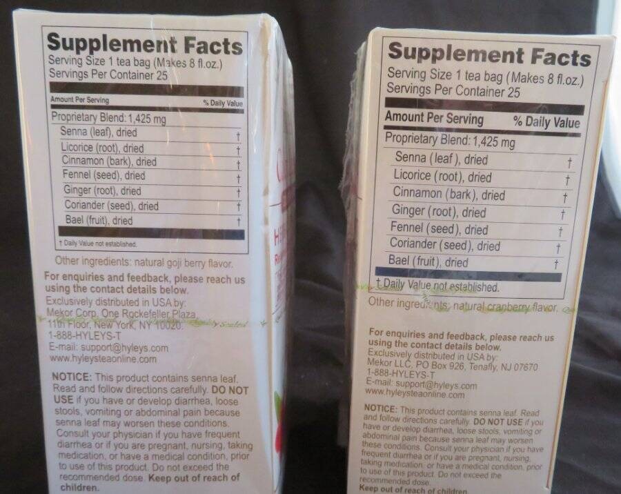 Mixed Lot HYLEYS Colon Cleanse HERBAL SUPPLEMENT Tea Cranberry Goji Berry Flavor