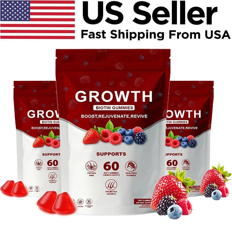 5Pcs Hair Growth Gummies – Biotin Vitamins Plant Extracts, Supports Health