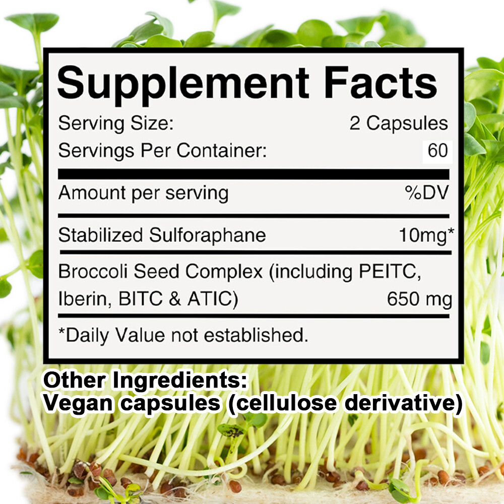 Broccoli Sulforaphane Capsules 660mg – Good for Heart Health and Brain Health