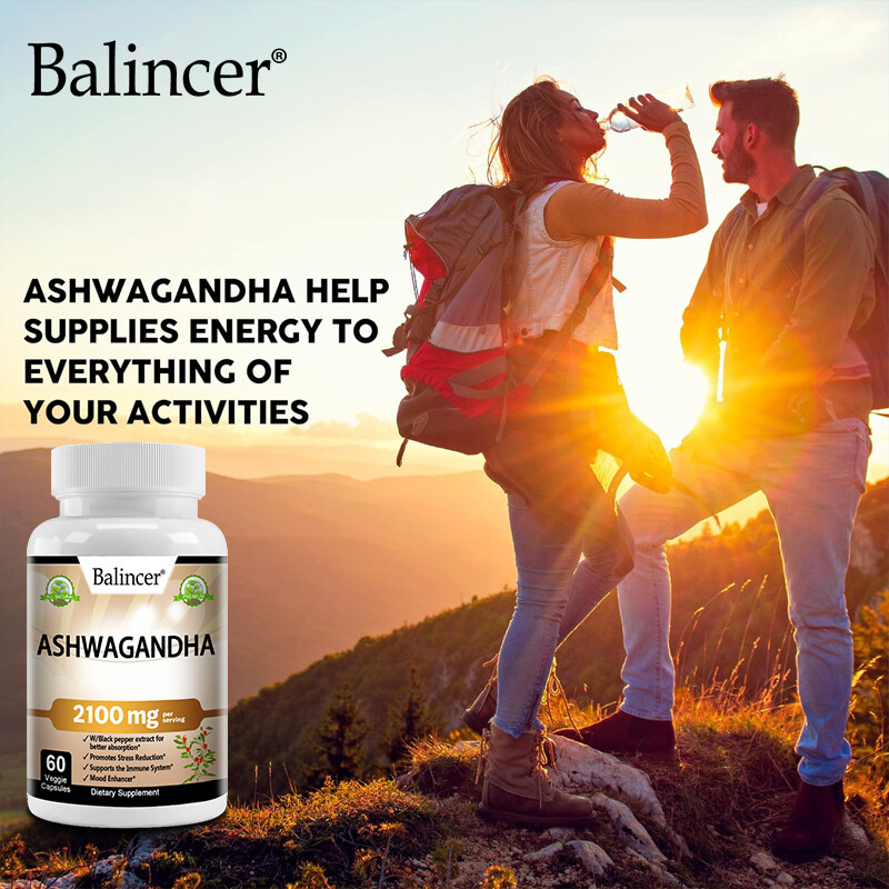 Organic Ashwagandha 2100 Mg – 60 Veggie Capsules pure Organic