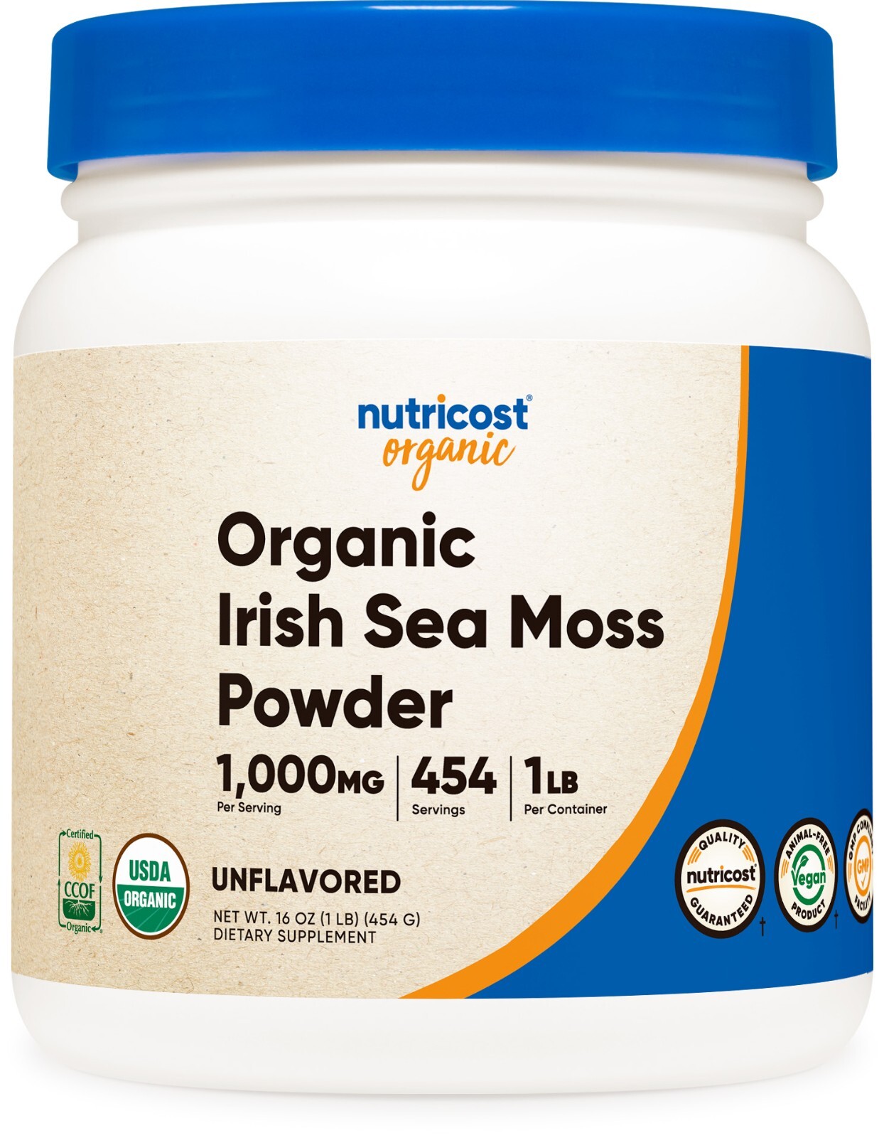 Nutricost Organic Irish Moss Powder (1 LB) – Gluten Free, Non-GMO