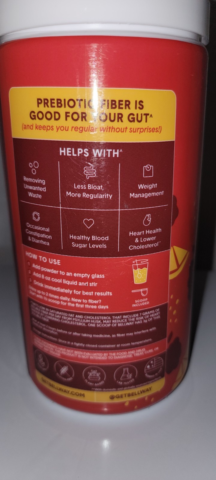 Bellway Super Fiber + Fruit Psyllium Husk Powder No Sugar Raspberry Lemon 18 oz