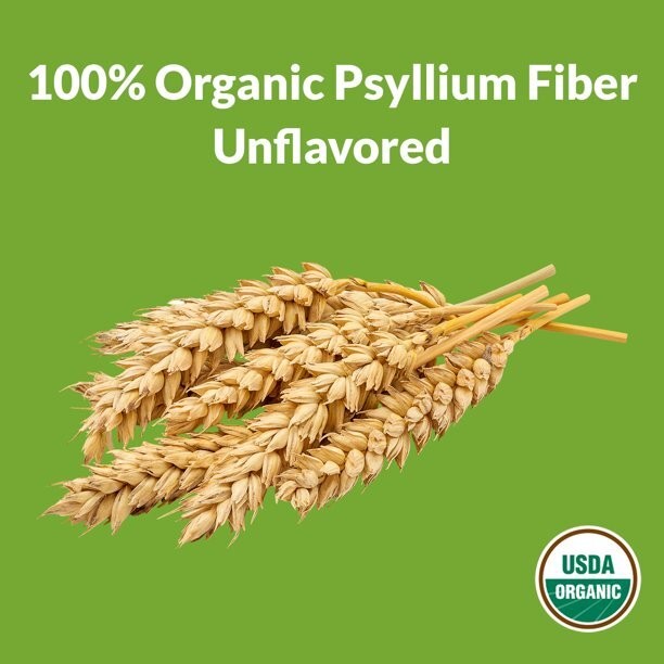 NuSyllium Organic Natural Fiber 100% Organic Certified Unflavored 85 Doses 21 Oz