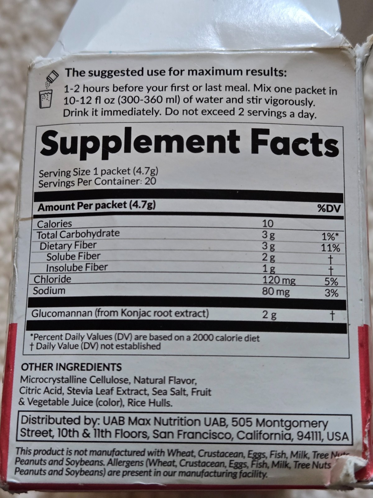 New 37 Packets Weight Loss Fuel Low In Calories & Carbs Strawberry