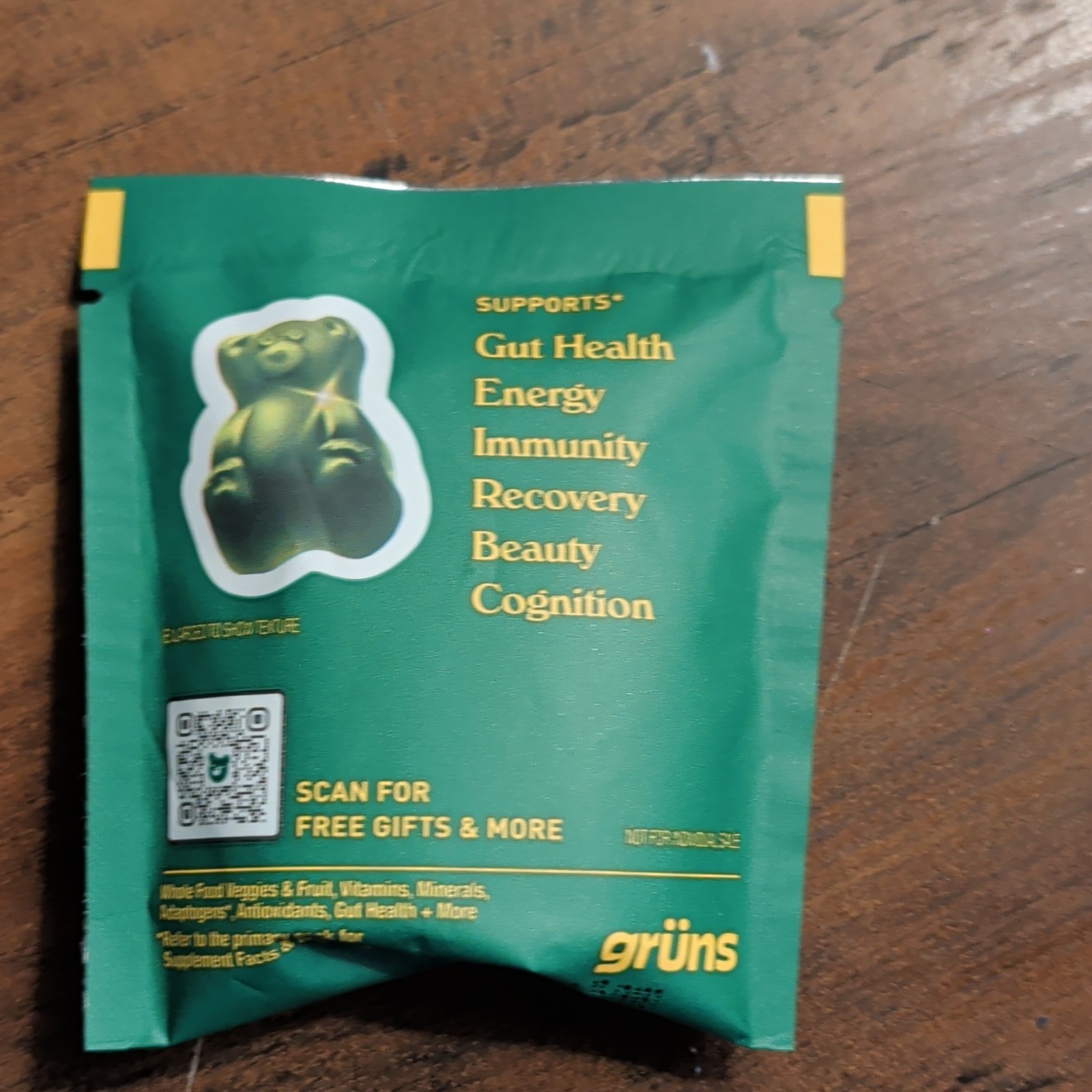 grüns Superfoods Greens Gummies Sugar-Free Vegan Gluten-Free 12 Daily Packs