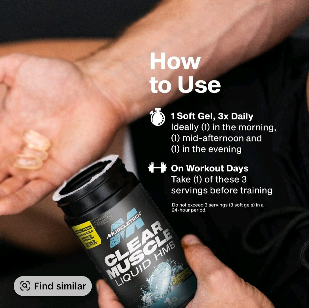 MuscleTech Clear Muscle Liquid HMB BetaTOR 1000mg 84 Softgels Muscle Gain