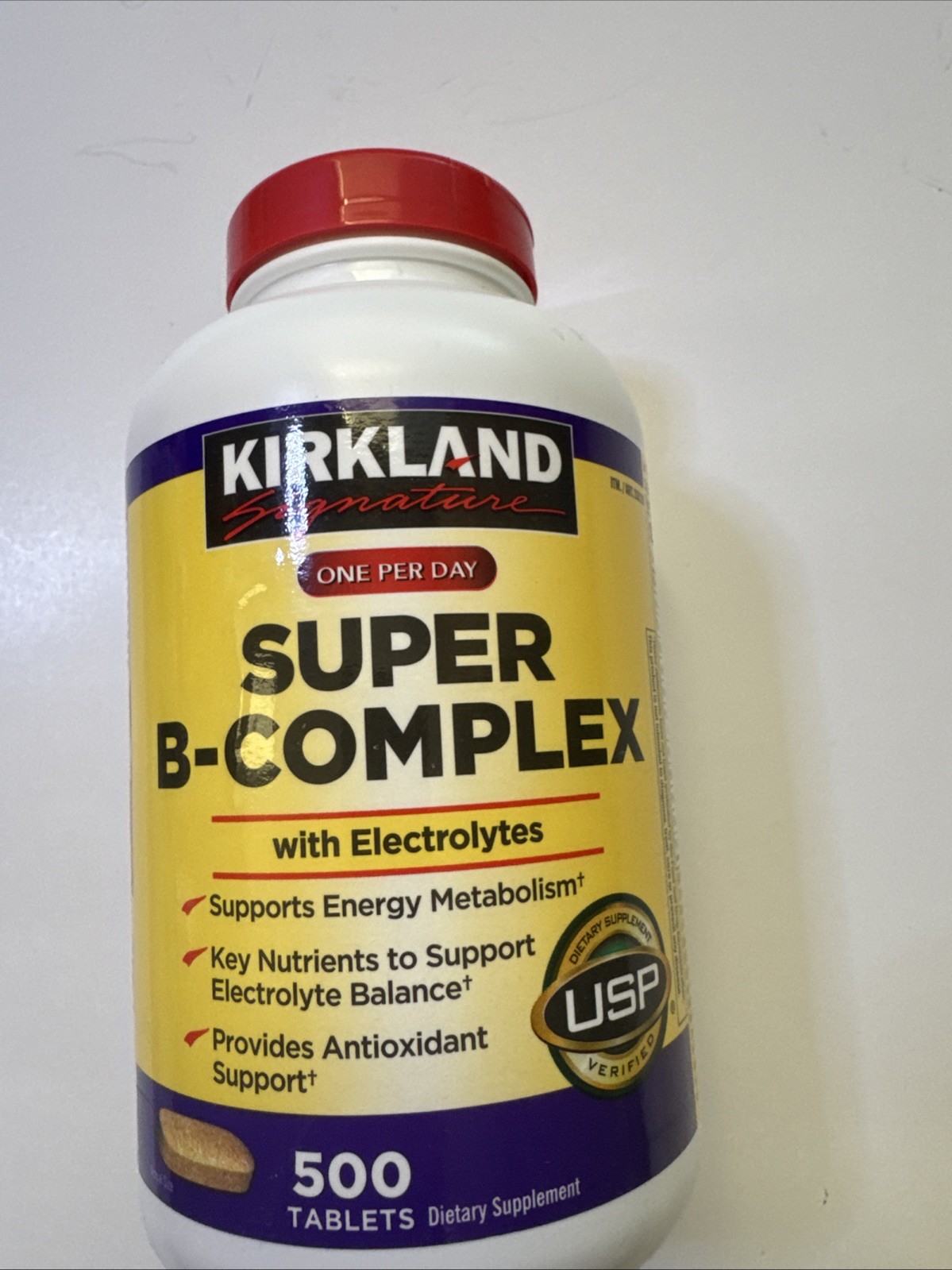 Kirkland Signature Super B-Complex Electrolytes 500 Tablets Exp 07/2026