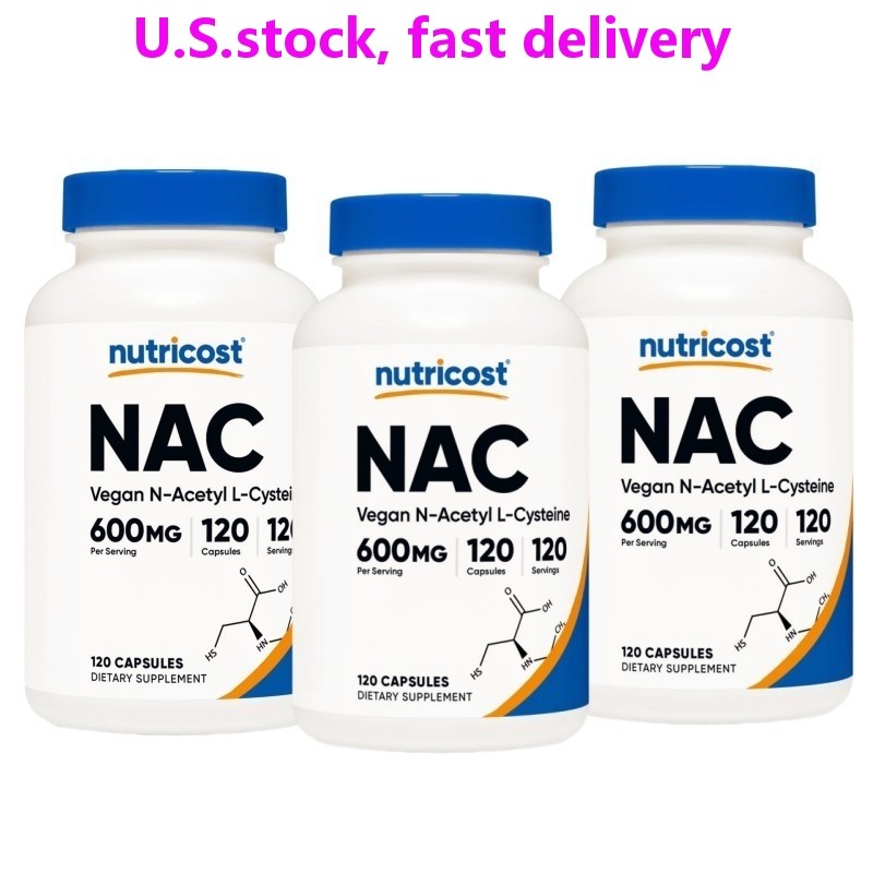 3 bottles Nutricost N-Acetyl L-Cysteine (NAC) 600mg, 120 Vegan Capsules NEW