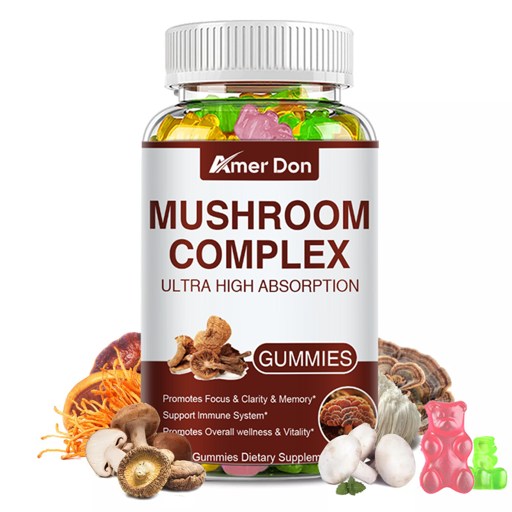 Mushroom Gummies Supplement 2500mg 10 Mushrooms Blend Reishi,Lions Mane US SHIP