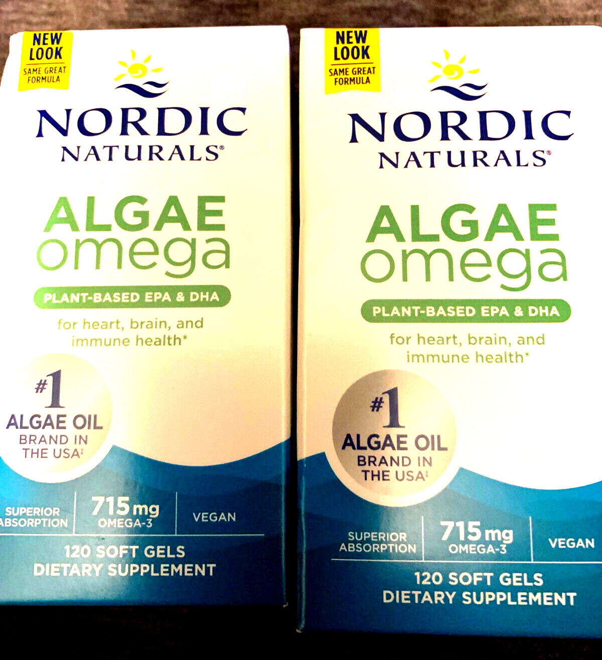 SET OF 3 Nordic Naturals:Algae Omega, 120ct Plant Based:EPA+DHA VEGAN Exp.2026