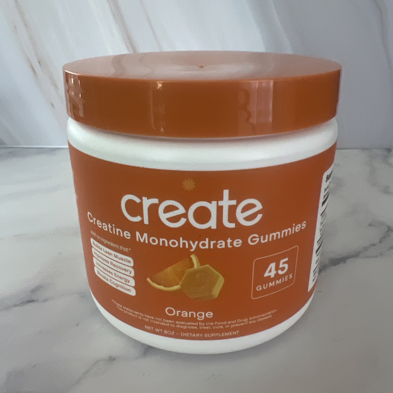 Create – Creatine Monohydrate Gummies – Orange Flavor – 45 servings
