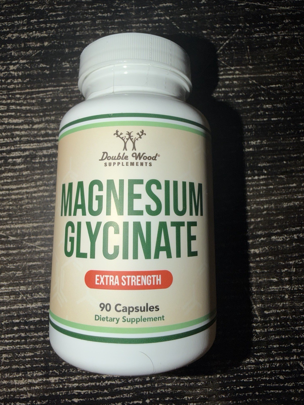 Double Wood Supplements Magnesium Glycinate Extra Strength 90 Capsules – New