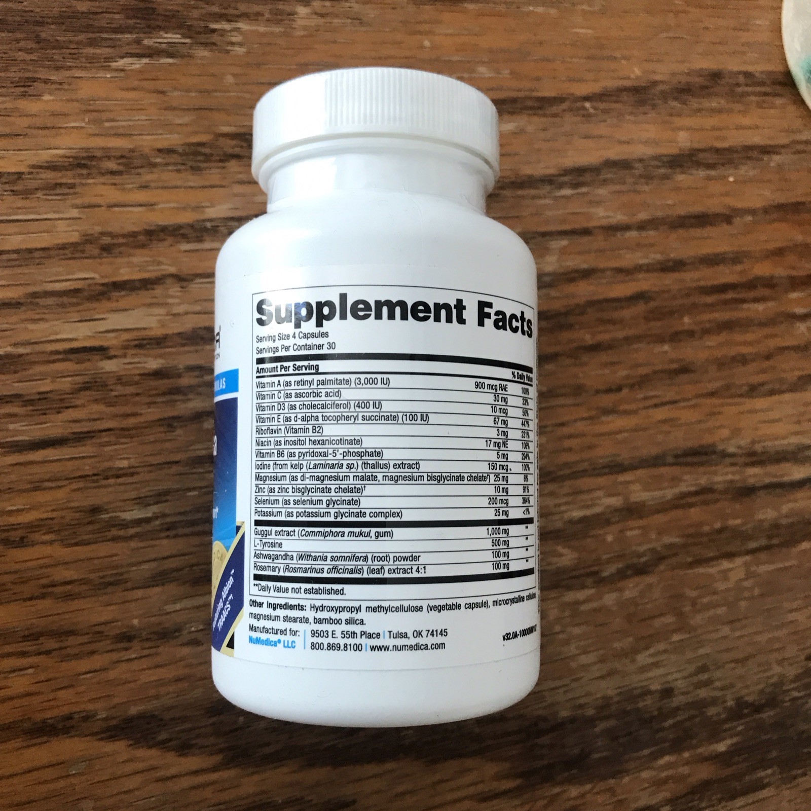NuMedica ThyroMedica Plus Thyroid Support Vegetarian Gluten-Free 120 Capsules