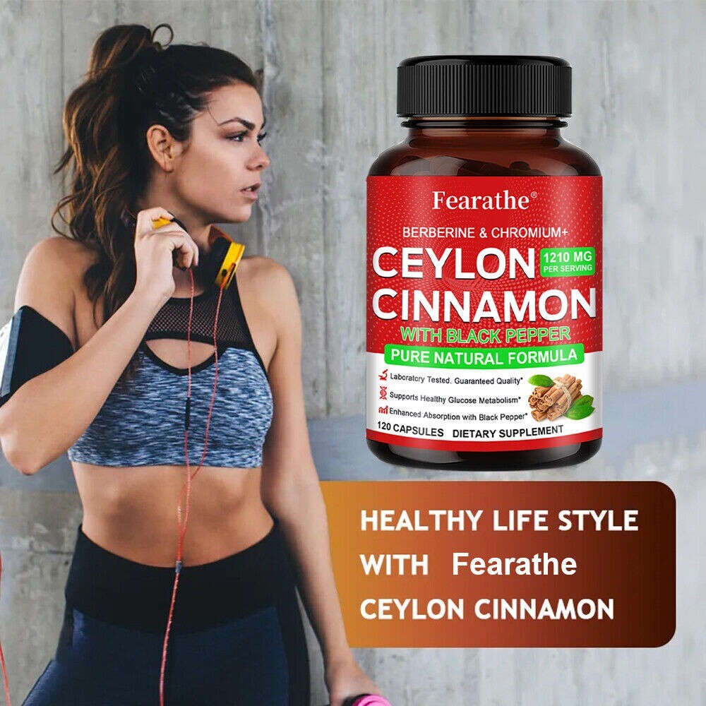 Berberine Ceylon Cinnamon for Heart, Blood Sugar & Immune Health 30 To 120 Caps