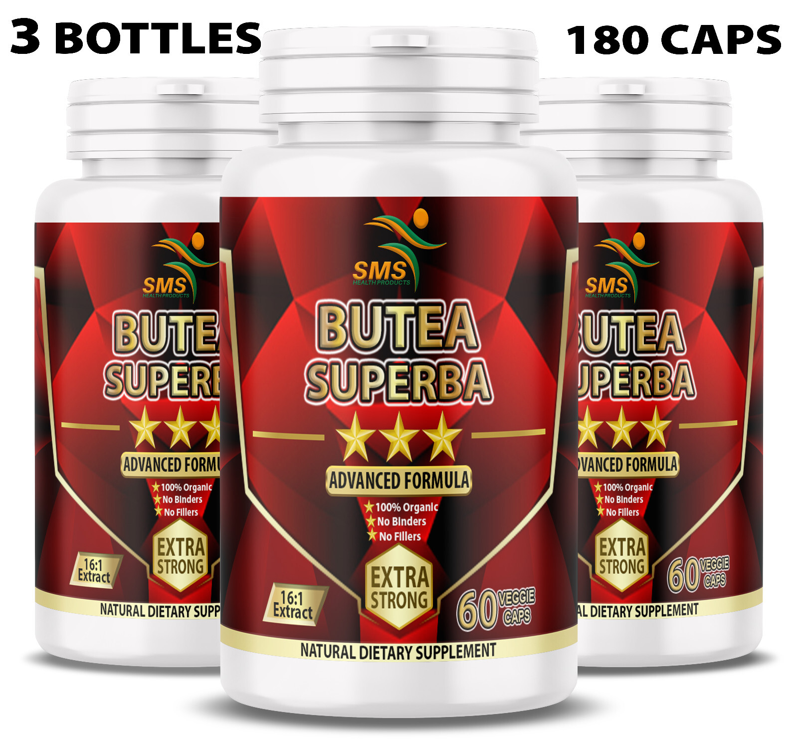 180 Organic Butea Superba Red Kwao Krua 1000mg DAILY Caps Men’s Health