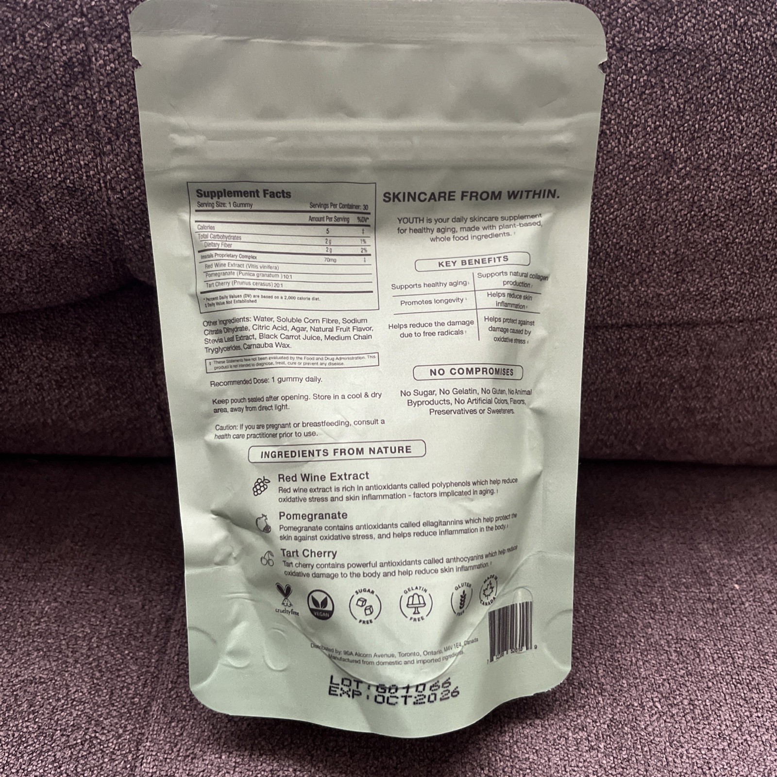 Imarais Beauty Youth Anti-Aging Vegan Gummies for Wrinkles & Discoloration 10/26