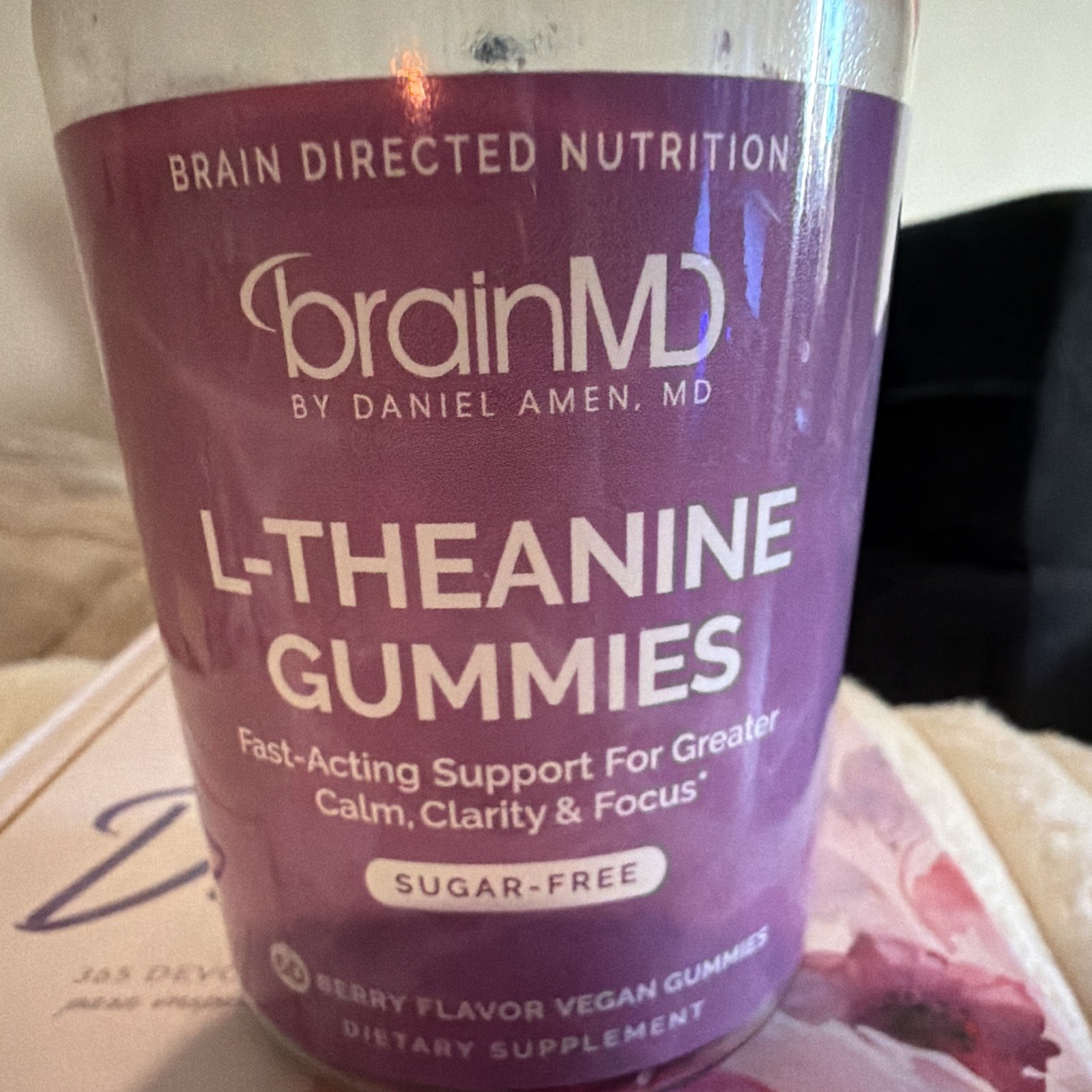 brainMD L-Theanine 100mg Gummies 60ct Sugar-Free Berry Vegan Exp 01/2028
