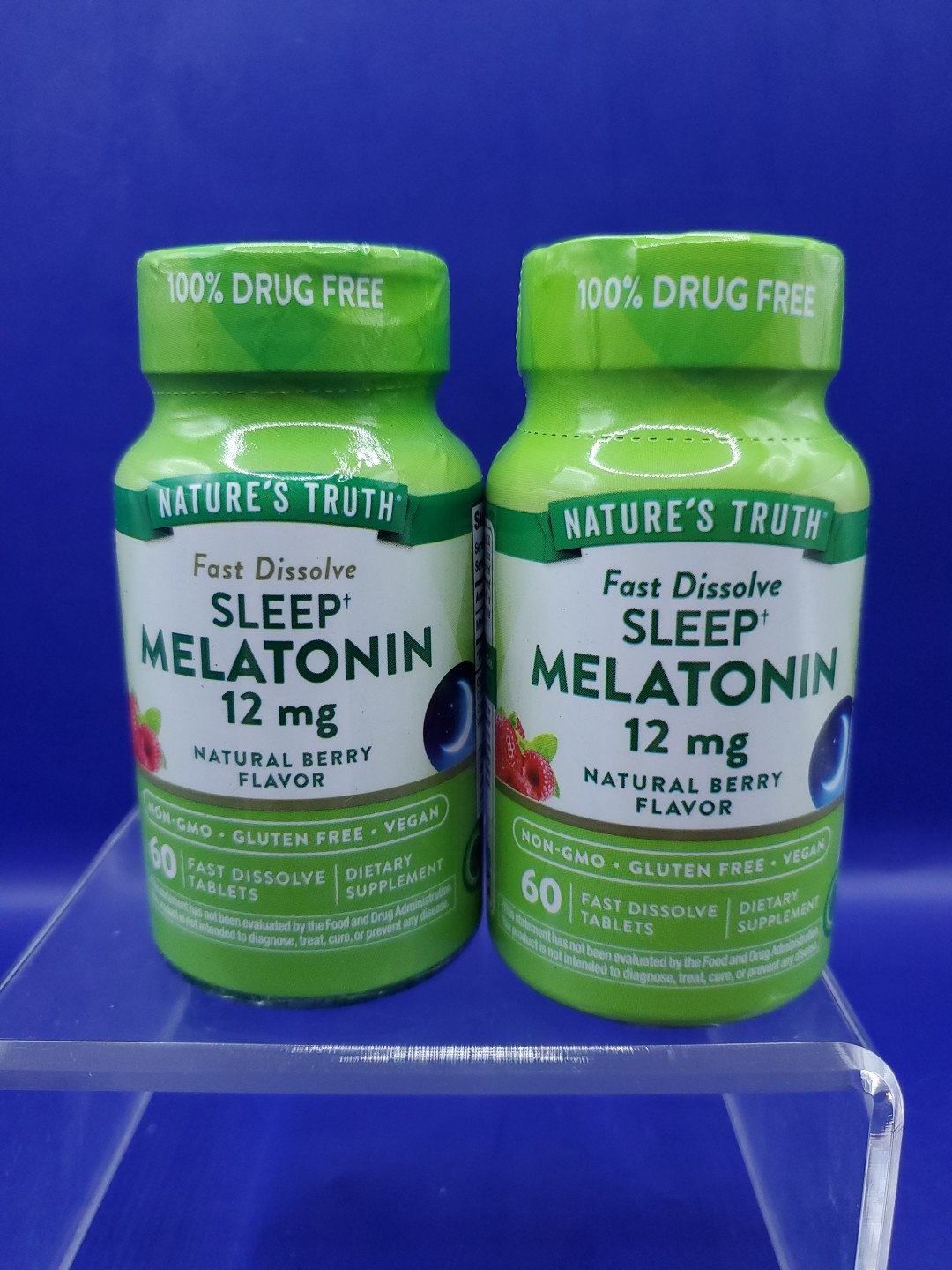 2 Pack Nature’s Truth Melatonin 12 mg Fast Dissolve Tablets 60ct Berry Exp 02/27
