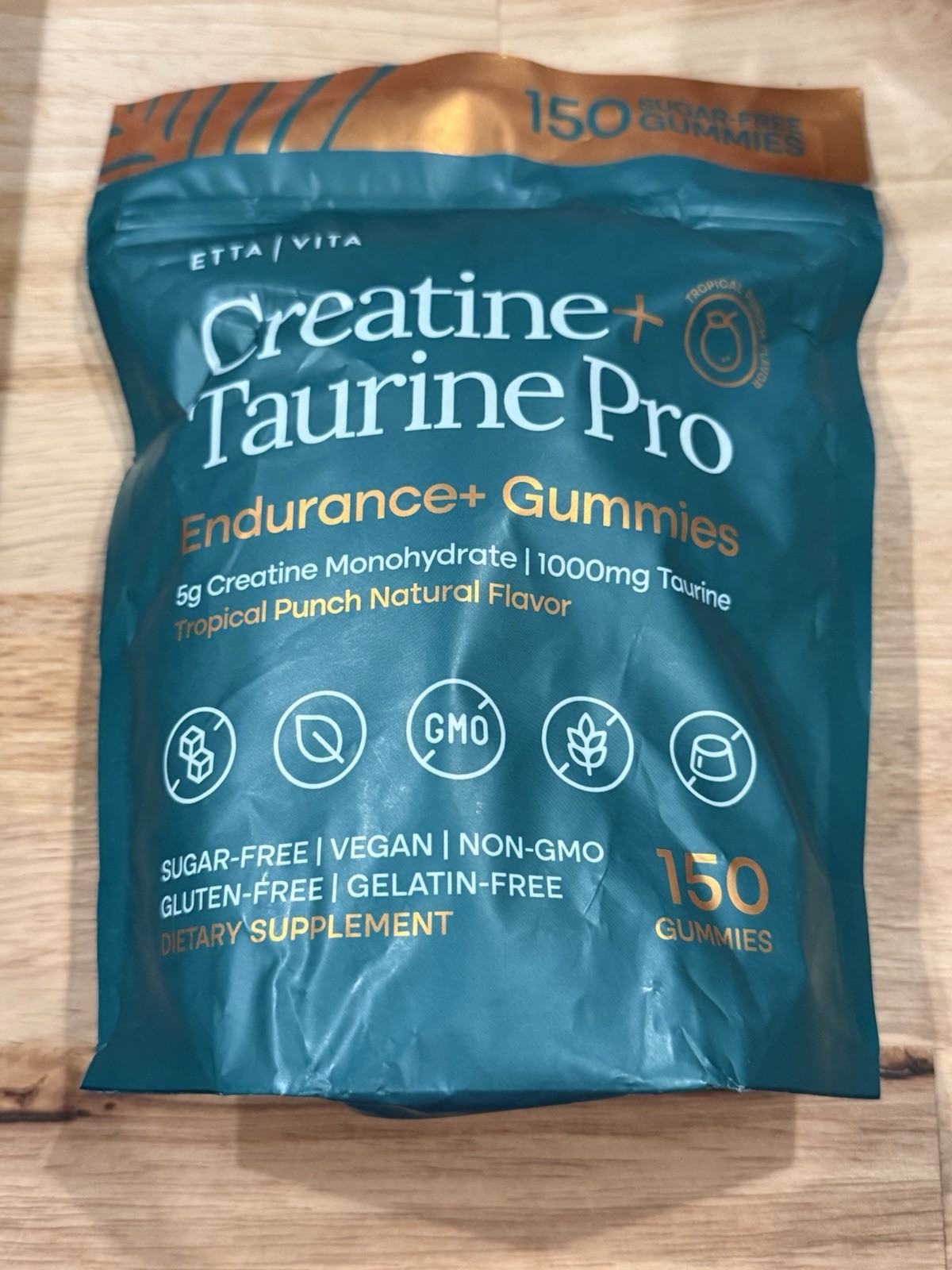 Etta Vita Sugar Free Creatine Taurine Pro Endurance 150 Gummies 8/2027