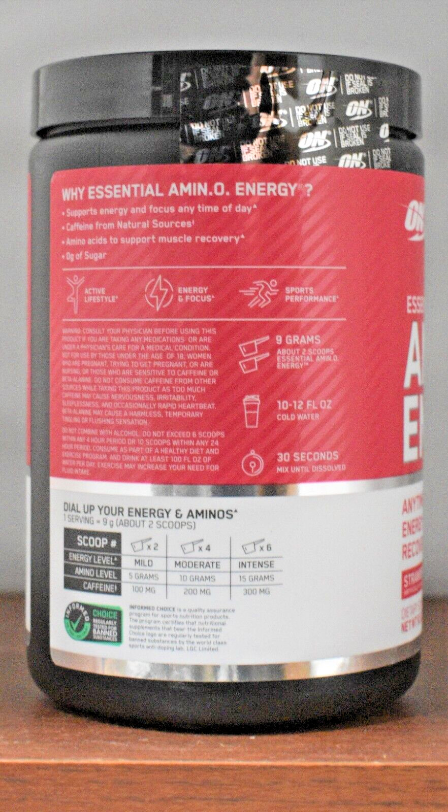 Optimum Nutrition Essential Amino Energy Strawberry Lime 30 Servings 9.5oz