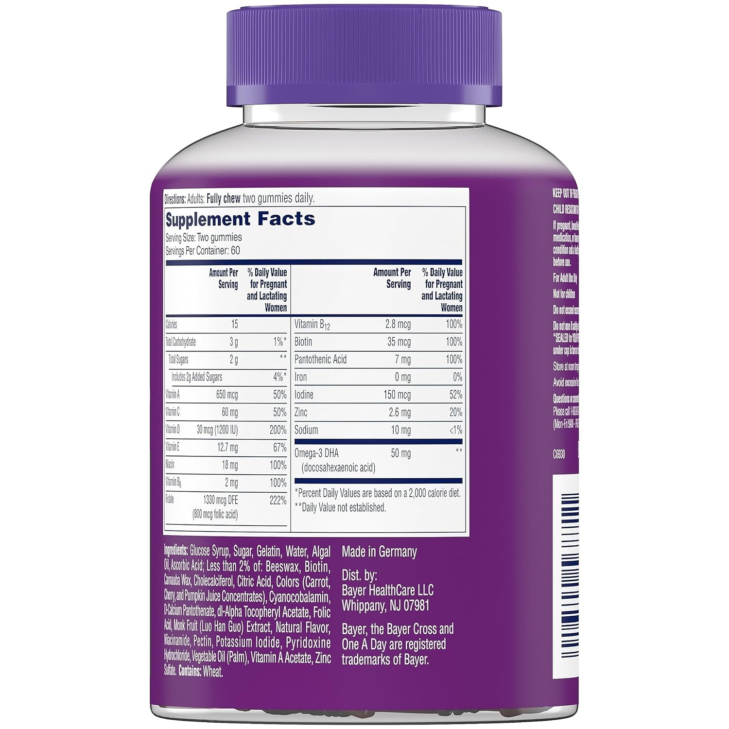 One A Day Women’s Prenatal Multivitamin With Folic Acid 120ct