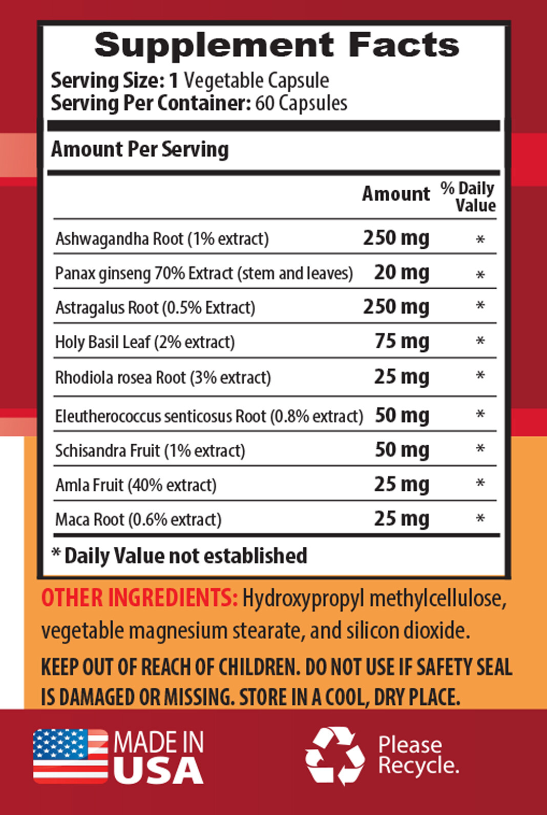 ashwagandha root powder -ASHWAGANDHA ROOT EXTRACT 770mg- helps maintain youth 3B
