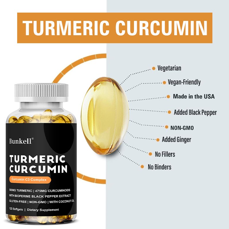 Turmeric – (with black pepper extract)-Joint Health-Natural Ingredients,2 bottle