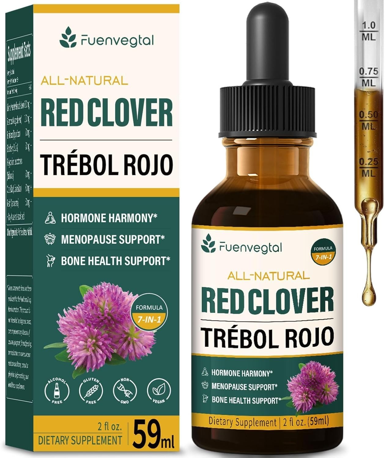 Fuenvegtal Herbal Formula, Red Clover Extract for Hormone Harmony, Menopause