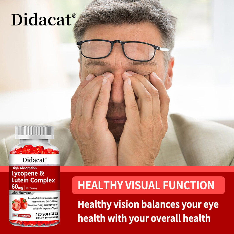 Lycopene & Lutein Complex 60mg, Supports Prostate, Heart & Eye Health