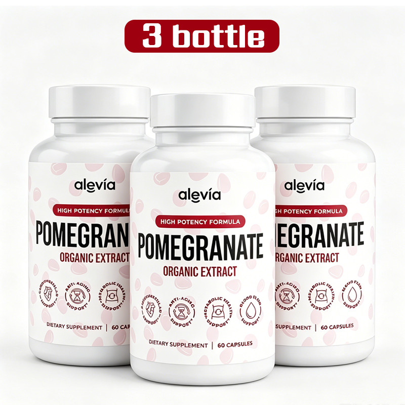 3 Pack – Alevia Pomegranate Capsules 60ct Organic Extract Antioxidant
