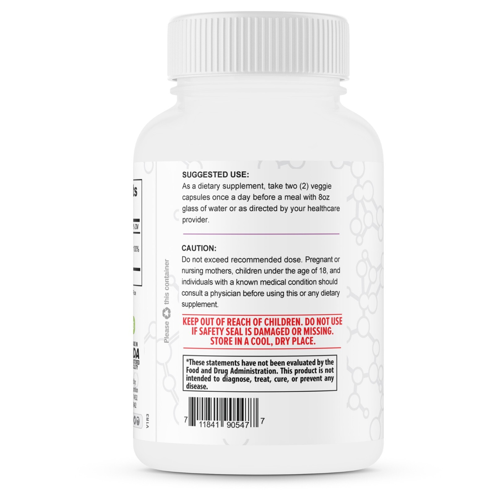 Advanced Magnesium Glycinate, 100% Chelated- 425mg/30 Serv.
