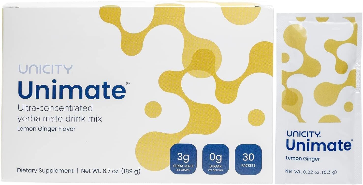 Unicity UNIMATE (Lemon Ginger, 30 Pouches) | Supports overall metabolic health