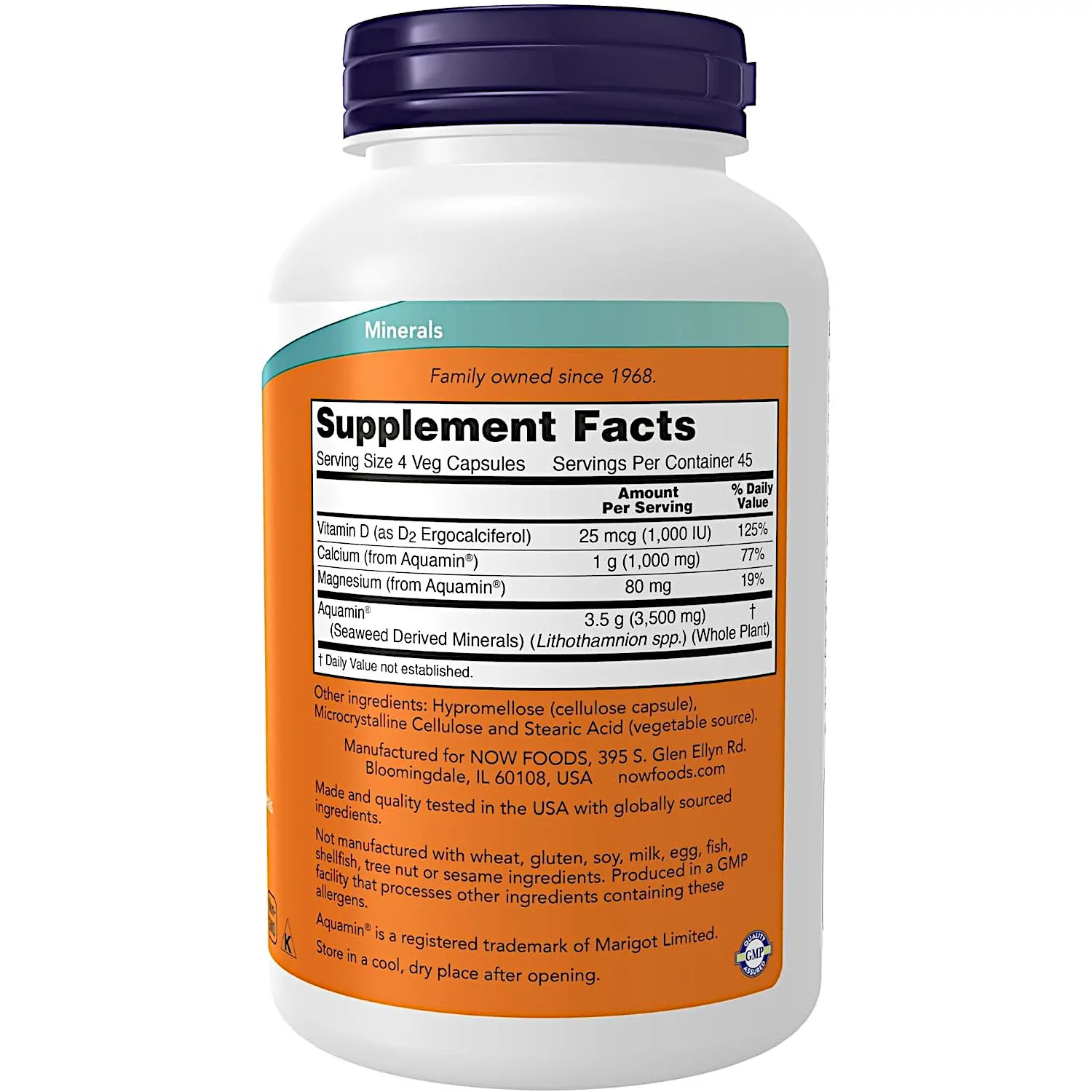 NOW Foods Red Mineral Algae Vegetarian Calcium, 180 Vegetarian Capsules