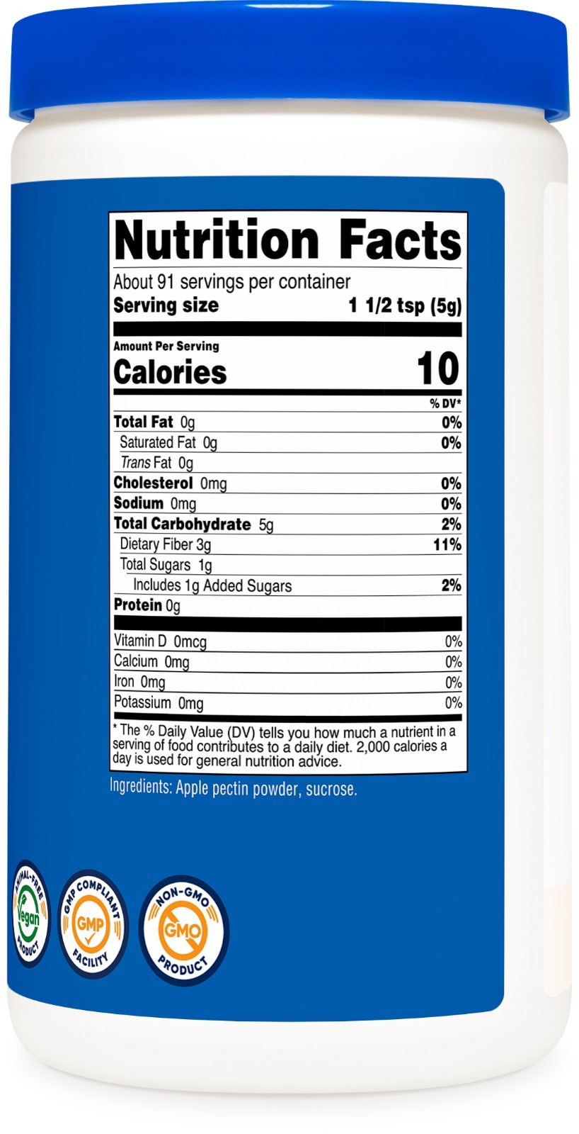 Nutricost Apple Pectin Powder Unflavored (1 Pound) – 5G Per Serving, Gluten-Free
