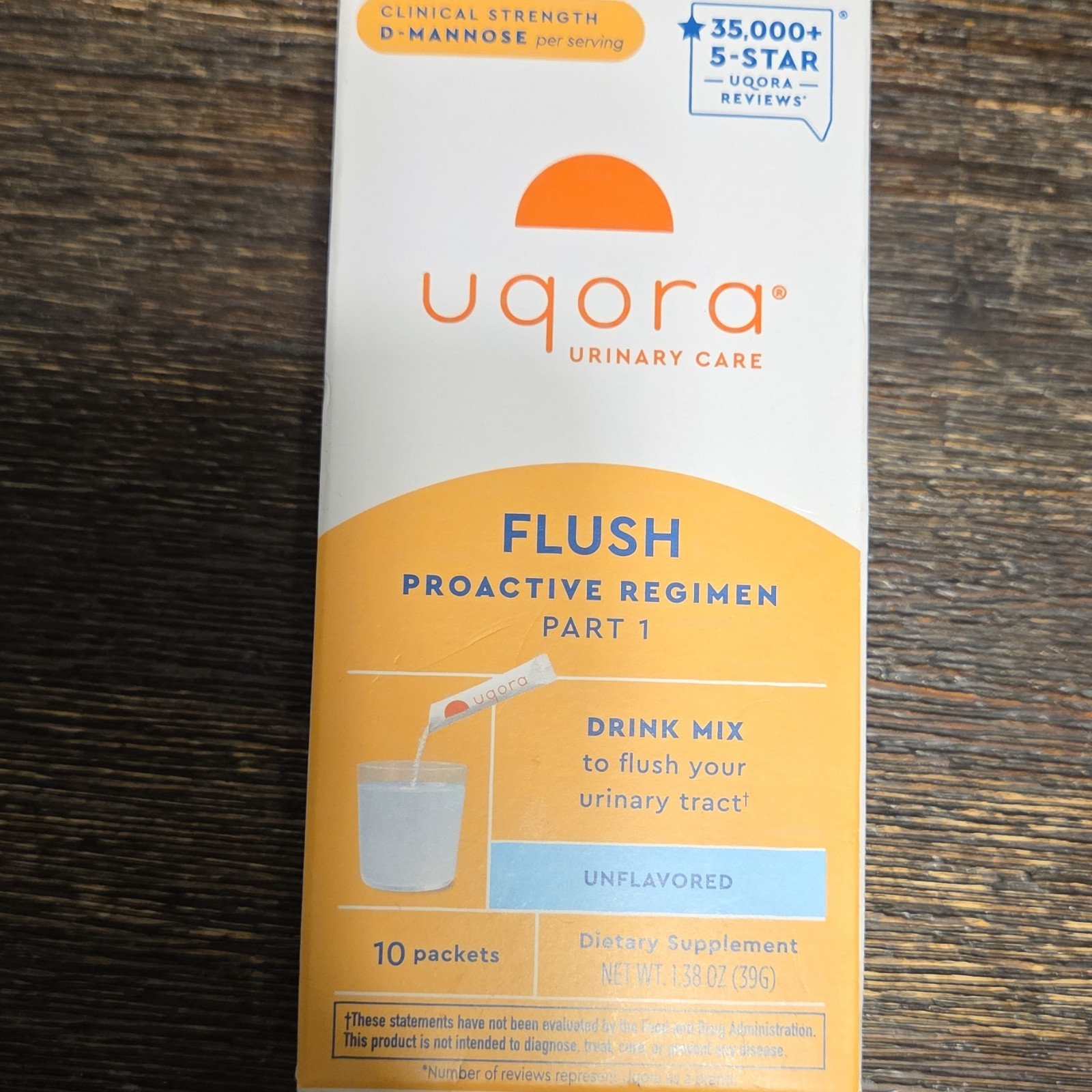 Uqora Flush Proactive Regimen Drink Mix Urinary Tract Health Unflavored 10ct