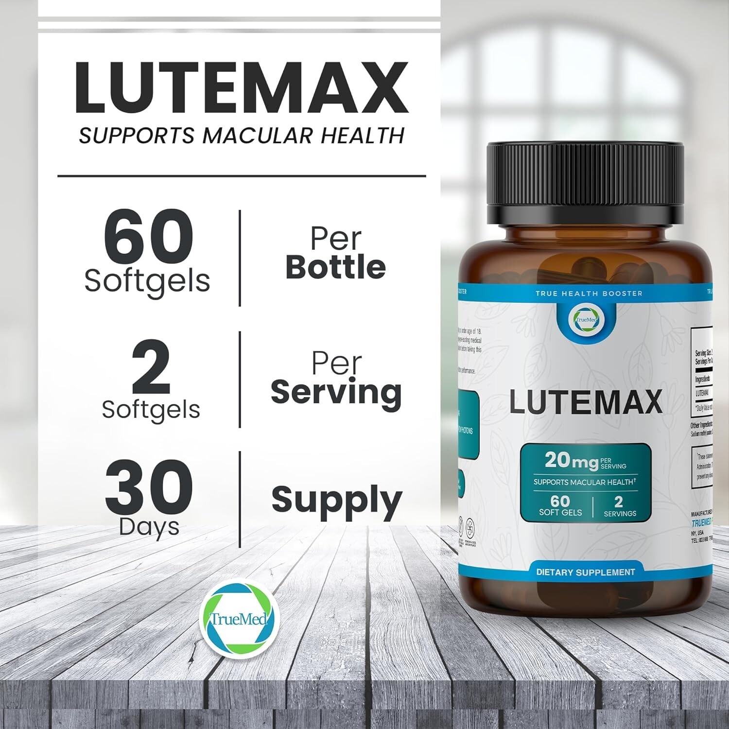 Lutemax 20mg Supplement Supports Macular Health Vision Clarity 60 Softgels