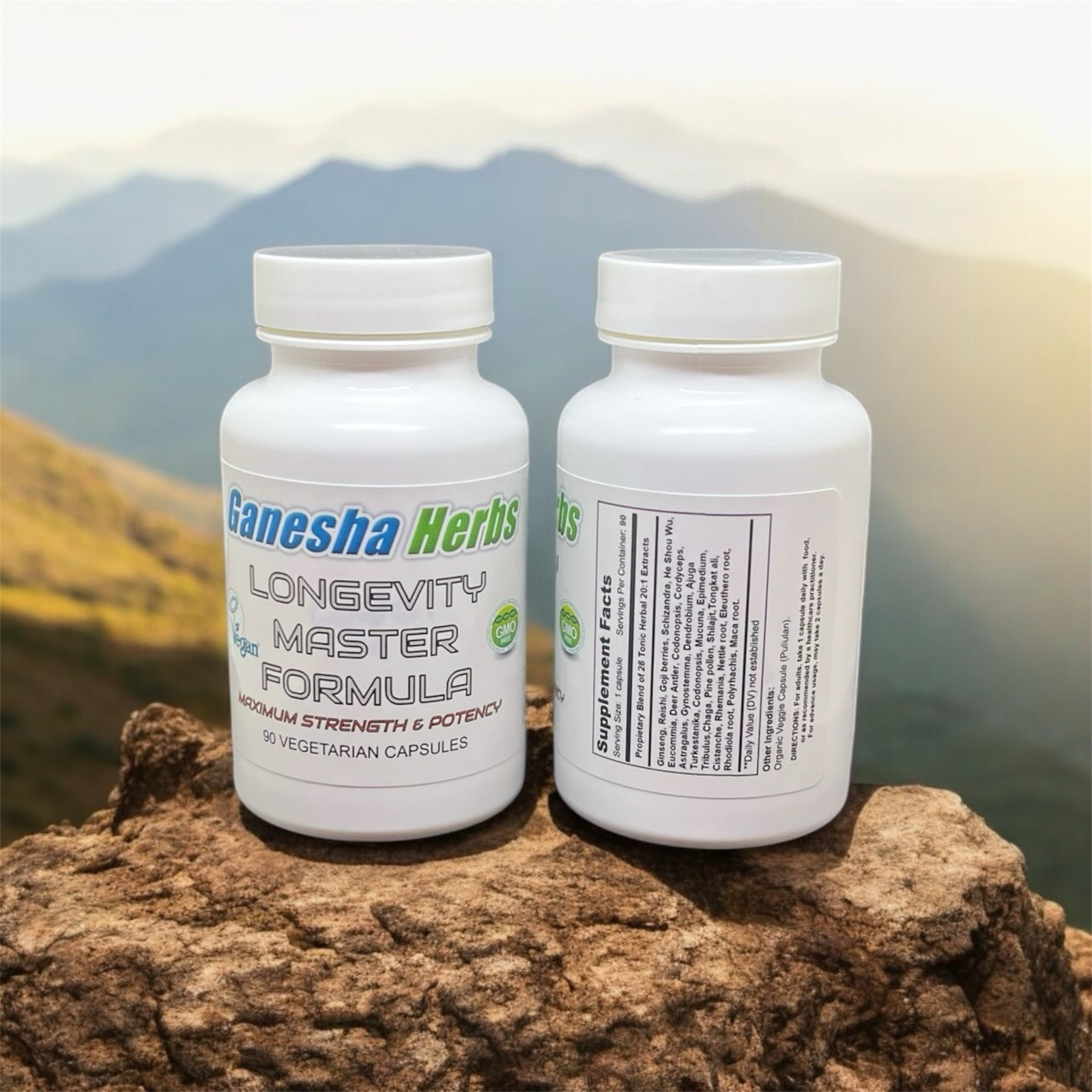 LONGEVITY MASTER ADAPTOGEN FORMULA 24 SUPER TONIC HERBS! 100 CAPSULES!!!