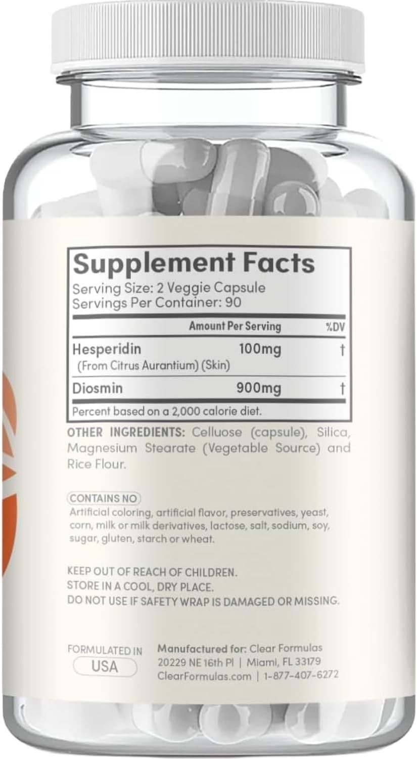 Diosmin Hesperidin 1000mg Circulation and Vein Support Supplement – High Strengt