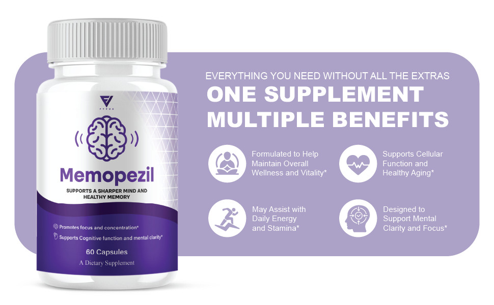 Memopezil Premium Health & Wellness Nootropic Supplement (60 Capsules)