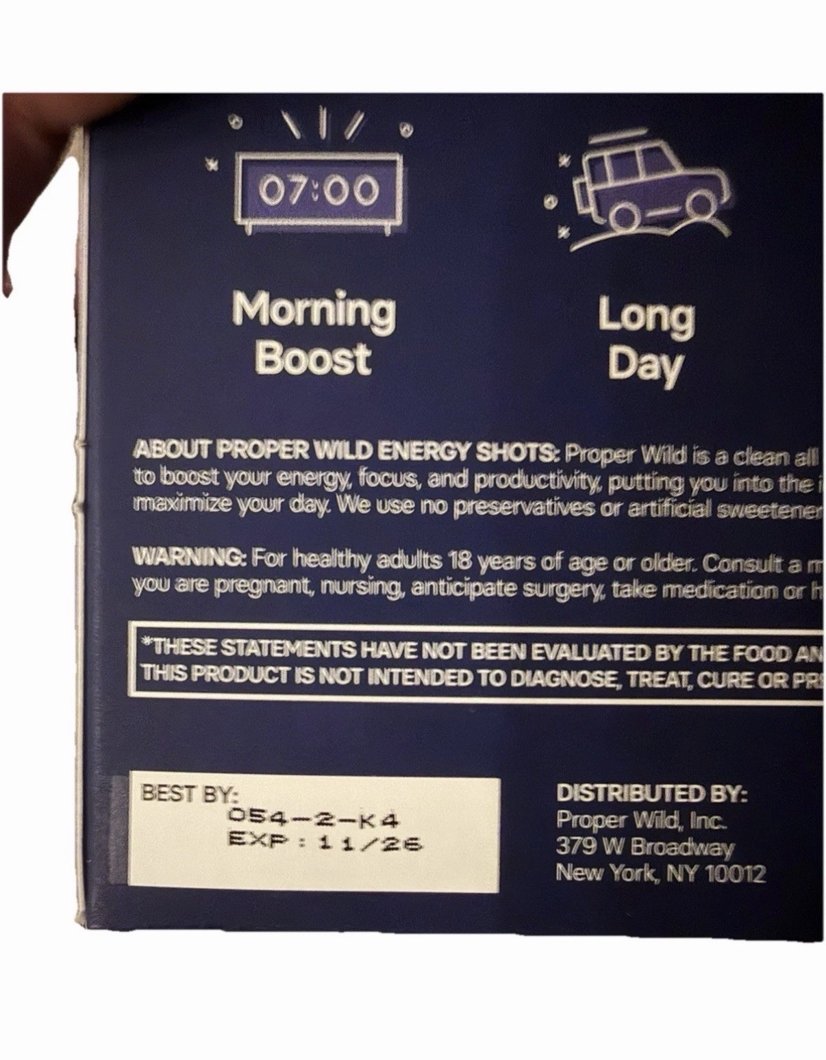 Proper Wild Blackberry Energy Shot 12-Pack 2.5 fl oz 100mg Caffeine Vegan